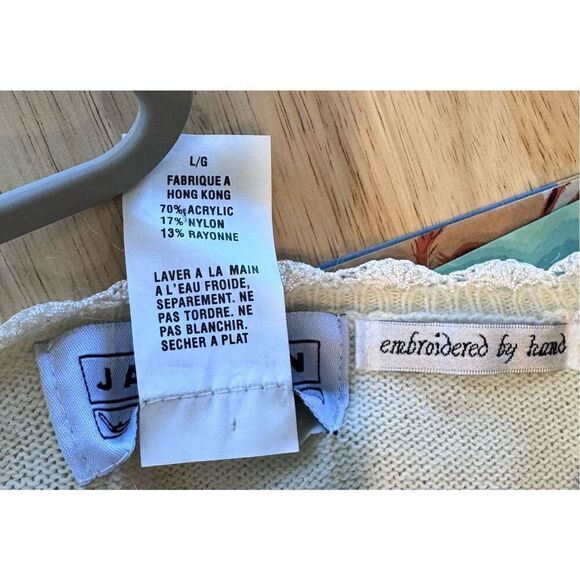 Jantzen classics size large black cream satin red embroidery Vintage - Picture 12 of 16